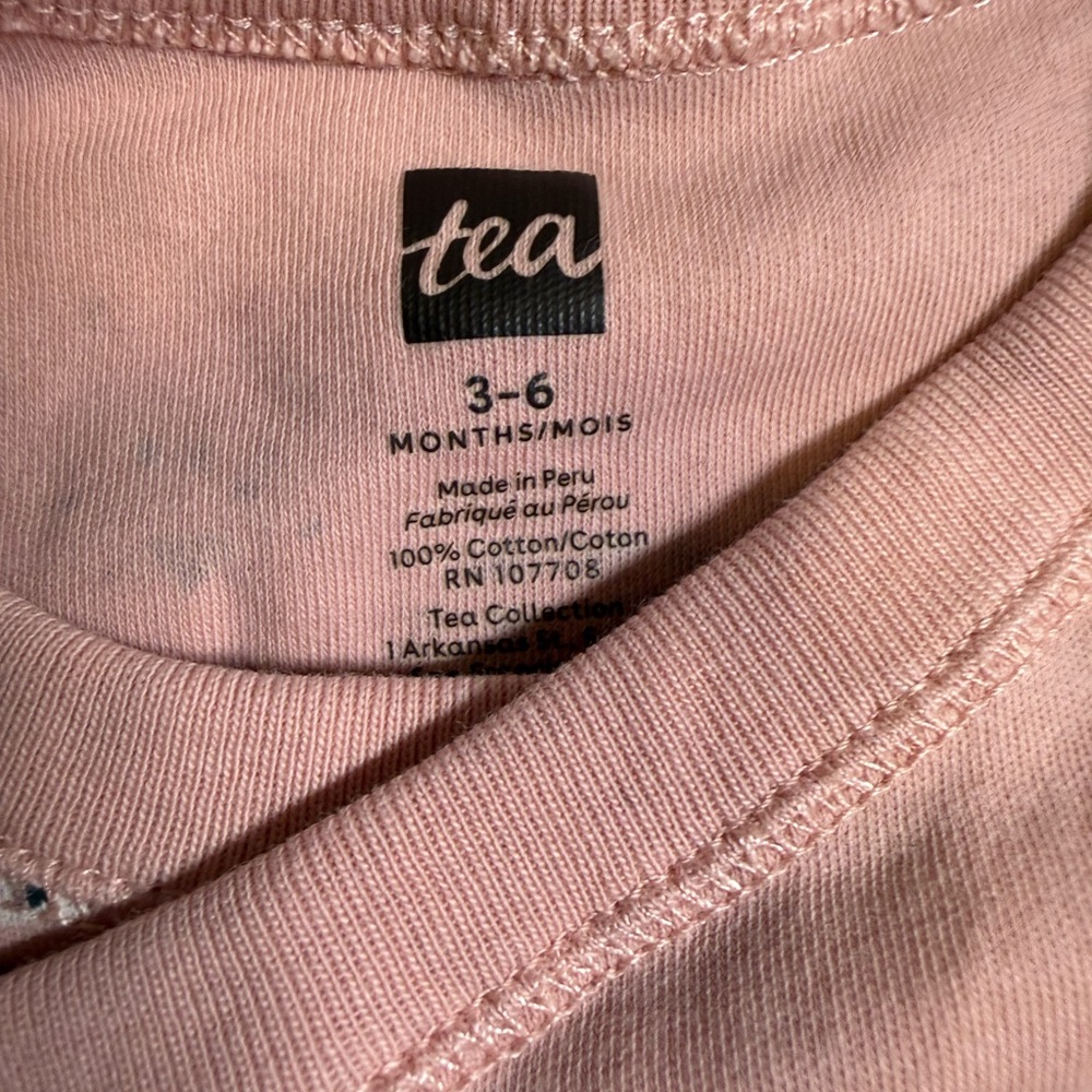 Tea Collection 3–6M Pink Cat Top & Moon Leggings Set | EUC - Picture 4 of 7